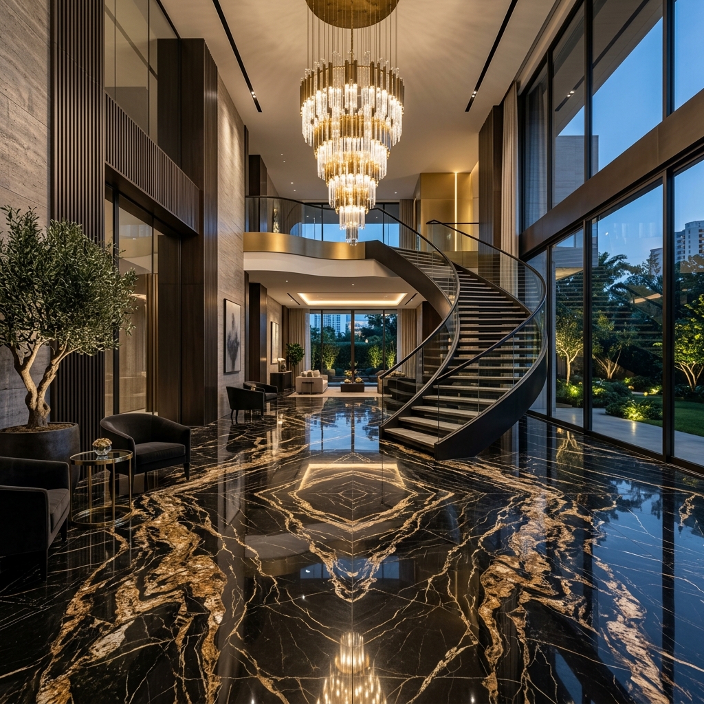 Black Marble Flooring